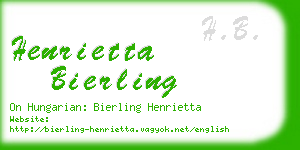 henrietta bierling business card